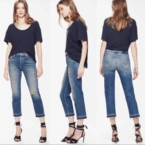 Mother Superior The Tomcat Undone Hem Jeans in Playing Dirty Size 26 - Picture 1 of 11